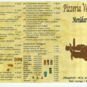Menükarte - Pizzeria Venedig - Pyhra