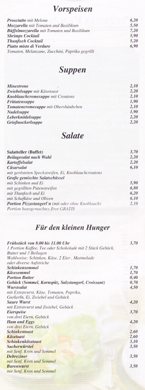 Per Sempre Flyer Seite 2 - Pizzeria Per Sempre - Wien