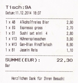 Mishi - Rechnung-01 - Mishi Asia Restaurant - Wien