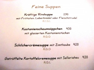 Speisekarte - Feine Suppen - Fischerwirt - Gratwein