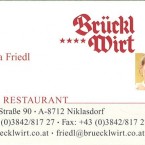 Visitenkarte - Brücklwirt - Niklasdorf