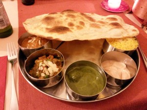 Non Vegetarian Thali - gemischter Fleischsortenteller mit Beilagen - Ganesha - Graz