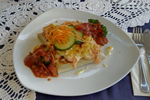 La Creperie - Crêpe au Saumon Fumé - zu champignonlastig, ansonsten aber ... - La Creperie - Wien