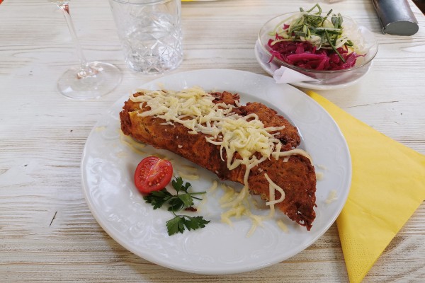 Schönbrunner Stöckl - Zbojnik - gefüllter Erdäpfelpuffer - Klasse - Schönbrunner Stöckl - Wien