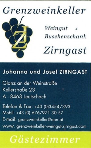 Visitenkarte - Weingut Zirngast - Leutschach