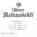 Rathauskeller - Rechnung - Wiener Rathauskeller - Wien