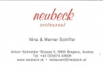 Visitenkarte - Neubeck - Bregenz
