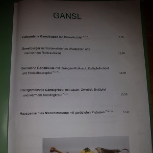 Ganslkarte 2019 - Otto - Biergasthof - Wien