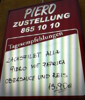 Pizzeria Piero - Außenwerbung - Pizzeria-Ristorante PIERO - Wien