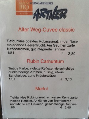 Interwok - Weinangebot ARTNER - Buffet Restaurant Interwok - Wien