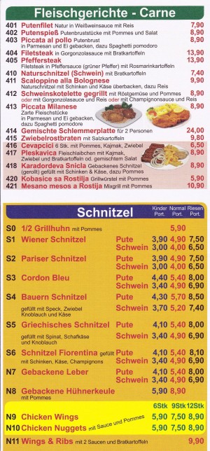 Camorra Flyer Seite 3 - Pizzeria Camorra - Schnitzel Diana - Wien