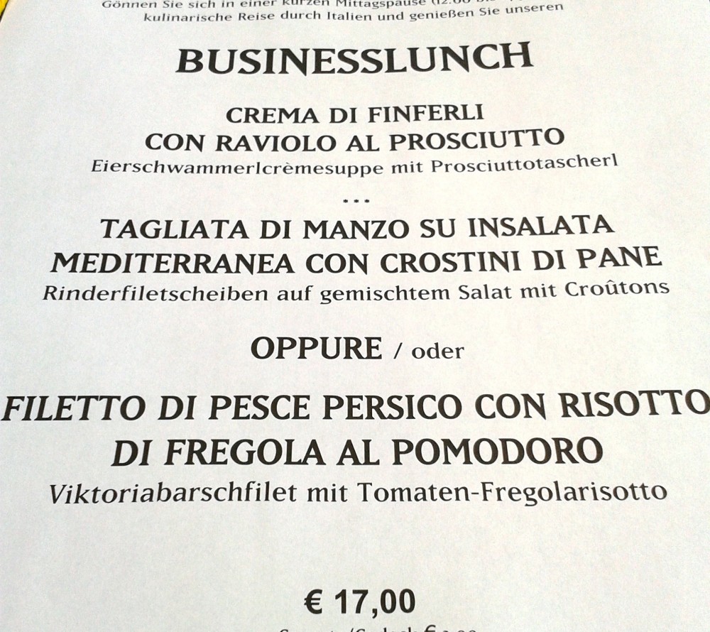 Settimo Cielo - Unser Business-Lunch - Ristorante Settimo Cielo - Wien