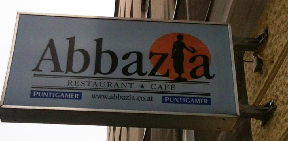 Restaurant Abbazia Aussenwerbung - Abbazia Restaurant-Cafe - Wien