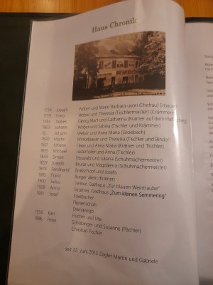 Durch Ahnenforschung habe ich rausgefunden, dass 1874, Ferdinand und Josefa ... - Gasthaus Zum Kleinen Semmering - Hafnerberg