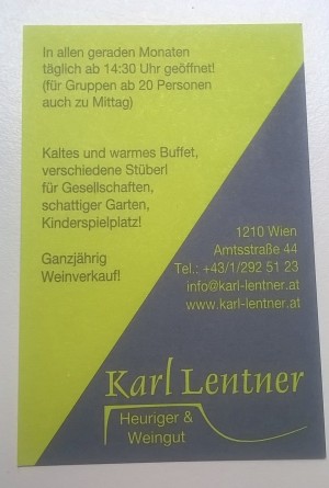 Damit man weiß wann sich was "abspielt" :-) - Weingut Karl Lentner - Wien