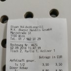 Rechnung - Diwan Holzkohlen Grill - Wien