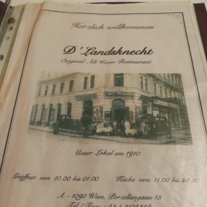 Speisekarte - D'Landsknecht - Wien
