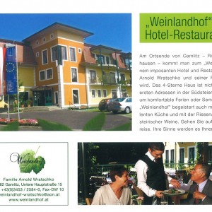 Werbung - Weinlandhof Wratschko - Gamlitz