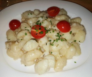 Gnocchi in Spargel Weißweinsauce