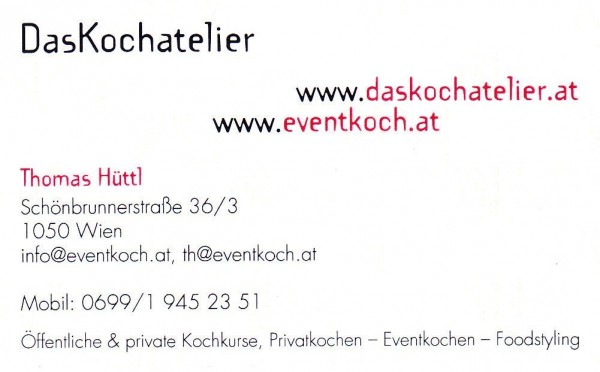 Das Kochatelier Visitenkarte - Das Kochatelier - Wien