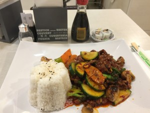 Hot chilli beef, leider zu salzig - en wok - Wien