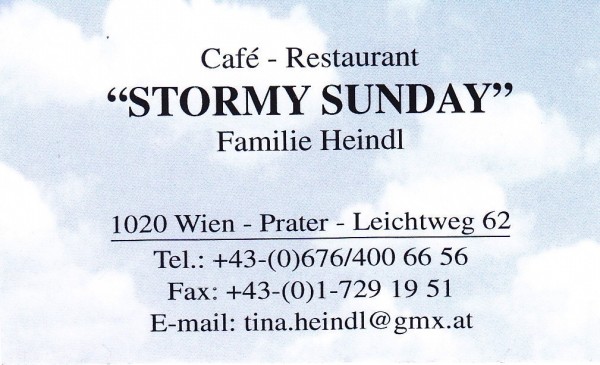 Stormy Sunday Visitenkarte - Stormy Sunday - Wien
