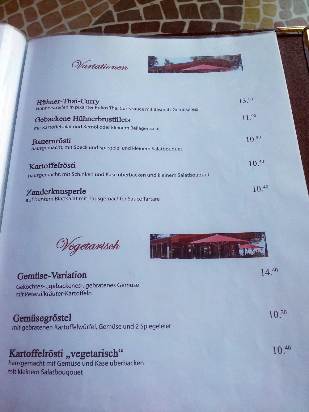 "Variationen" und Vegetarisches. - Seerestaurant Glashaus - Höchst