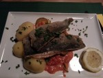 Bachforelle auf ZucchiniGemüse mit Petersilerdäpfeln