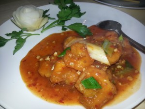 Geröstete Riesengarnelen mit Zwiebel und Chili - New Sichuan - Wien
