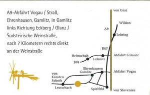 Visitenkarte / Wegbeschreibung - Tschermonegg - Glanz an der Weinstraße