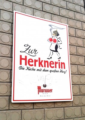 Außenwerbung - Zur Herknerin - Wien