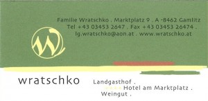 Visitenkarte - Wratschko - Gamlitz