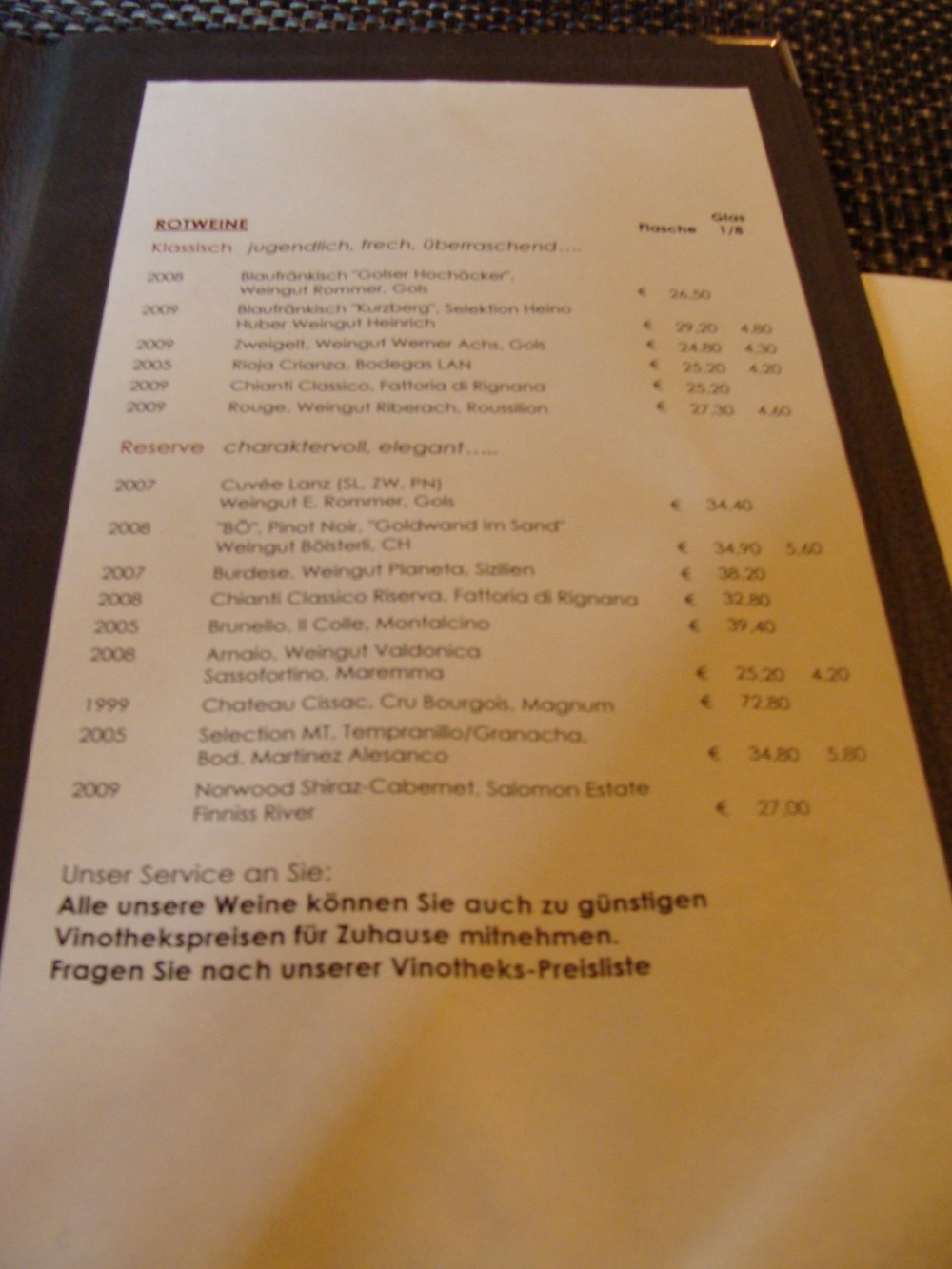 Getränkekarte 2/2. - Maurachbund - Bregenz